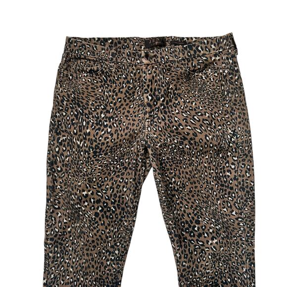 Jen 7 x 7 for All Mankind Leopard Print Skinny Ankle Jeans Wmns Sz 12 Punk Glam - Picture 3 of 7